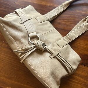 BLOOMINGDALES Beige Leather Bag
